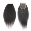 Peruanisches, unverarbeitetes Top-Spitzenverschluss-Haar, 4 x 4, brasilianisches Remy-Echthaar, verworrene gerade Verschlussteile, 1B freier Teil, 130 % Afro-Yaki-Haar