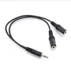 Hurtownie Black 1 Mężczyzna do 2 Kobieta 3.5mm Aux Audio Y Splitter Cable Wysokiej Jakości Słuchawki Słuchawki Adapter 300ps / Lot