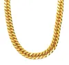 Guldpläterad Curb Link Chain Men's Halsband Smycken 20 "