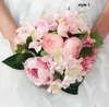 Bridal Bouques Свадебный букет Цветы DIY Свадебные Украшения Красивая Элегантная Круглая Форма Сатин Свадебный Букет Цветы