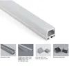 50 x 1m Sats / Lot Factory Leverantör Aluminium LED-kanal och djup kvadratprofil extrudering för tak eller försänkt väggljus