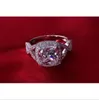 Alta Qualidade Atacado 3 Karat Belas diamante anel de casamento duradouro brilho anel de noivado Almofada Cut 925 18K White Gold Capa Anel