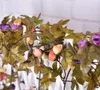2.2M soie artificielle ROSE fausse fleur automne feuille jaune suspendus guirlande plantes fête maison mariage jardin décoration florale G403