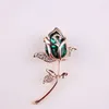 Groothandel - Nieuwe Mode Crystal Rose Flower Broche Pin Rhinestone Legering Rose Gold Broches Verjaardagscadeau Garment Accessoires 367826