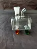 Small square pot of water bottle glass bongs accessories , Glass Smoking Pipes colorful mini multi-colors Hand Pipes Best Spoon glass Pipe