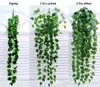 90cm Konstgjord hängande vinstockar Fake Green Leaf Garland Plant Heminredning (35 tum Längd) 3 Stil för Välj