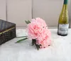 Fleurs artificielles en soie, 1 pièce, 5 têtes, hortensias, Bouquet de mariée de demoiselle d'honneur, fleur vivante pour la maison, décoration de fête de mariage