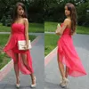 2017 Hot Sale Elegant Pleated Sweetheart Corset Pink Chiffon Front Short Long Back Cocktail Dresses Prom Homecoming Party Gowns