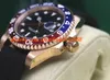 Роскошные наручные часы новый 18k розовое золото синий / красный II 116719 механизм с автоподзаводом мужчины резиновый браслет керамические часы