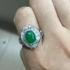 Mujeres Jade Crystal CZ Platinum Nuevo anillo de compromiso de joyería de moda Tamaño 7 8 9224H
