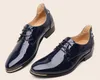 Men Patent Leather Dress Shoes Fashion Wedding Shoes Breathable Business Shoes Lace-up Flat Shoe Mens Oxfords Size 38-48