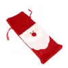 Wholesale-1 Piece Red Wine Bottle Cover Bags Christmas Dinner Table Decoration Home Party Decors Santa Claus Festival Gift Holder
