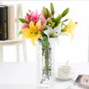 3 heads real touch pvc perfume lily fresh style desk ornaments artificial flowers decoration Simulation flower