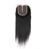 10A cheveux brésiliens 4 paquets avec fermeture brésilienne vierge Extensions de cheveux raides paquet de cheveux humains avec fermeture à lacets 7076660