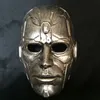 Retro Vintage Taş Adam Tam Başkanı Maske Cadılar Bayramı Masquerade Kostüm Maske Cosplay 2 Clour (Altın ve Gümüş)