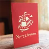 Handmade Merry Christmas Tree Greeting Cards Creative Kirigami Origami 3D Pop Up Card For Kids Friends