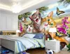 3Dルームの壁紙カスタムPO非織り壁画猫のグループ漫画草絵画画像3D壁の壁紙壁38207621
