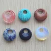 Ganzes 2016 Neue hochwertige, verschiedene Natursteingogo Donut Charms Pendant Perlen 18mm für Schmuck Herstellung ganz 12pcsl4852259