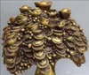 16 "Chinois Feng Shui Bronze Richesse Argent Yuanbao trésor bol Argent arbre Statue