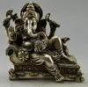 Collectie Silver Plate Copper India Rijkdom God Leun standbeeld 12x12 cm