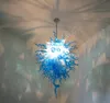 Lampy Elegancki niebieski i biały szklany żyrandole żarówki Edison Fabulous Design Decor Ręcznie dmuchane żyrandol do domu