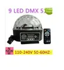 Nova qualidade de alta qualidade 110-220V 9 cor LED DMX 512 luzes de palco de cristal bola mágica efeito de iluminação luz para bar, festa, discoteca