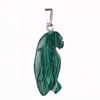 Exquisite handsnijwerk veelkleurige natuurlijke gemengde steen agaat turquoise tropische papegaai vogel dierlijke charme sieraden hanger ideaal geschenk voor haar