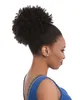 African American Virgin Malaysian Hair Afro Short Kinky Curly Wrap Drawstring Puff Ponytail Bun Extension