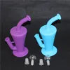 Bong d'acqua in silicone fumante gorgogliatore mimetico da 10 5 pollici con percolatore a nido d'ape Piattaforma petrolifera articolare da 18 mm con stelo in vetro e ciotola