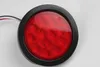 4 inch Round Red 12 LED Stop Turn Tail Light Flush Mount Truck Trailer, Plug for Truck Trailer DC 12V