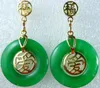 Genuine Dangle 8*21mm drop blue jade Earrings filled gold post e1801