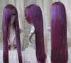 Vente en gros livraison gratuite Cosplay raisin violet longue perruque Cos résistante à la chaleur