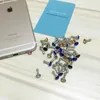 100 st Crystal Bling Diamond 3,5mm Mobiltelefon Hörlurar Jack Anti Dammsplugg för iPhone Samsung Huawei Xiaomi Tillbehör