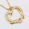 Free shipping Heart white crystal 18K gold Necklaces for women,Brand new yellow gold gem pendant Necklaces include chains SGN586