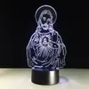 Presente de Páscoa Jesus Christ 3D Night Light Touch Colorido Led Table Lamp Usb Acrílico Night Light Decoração de Casa Decoração Presentes