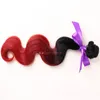 New fashion 3 bundles Wave Hair Weft color 1b/Red synthetic Hair Weave Extension for full head free shipping