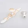 Europen modern ivory white furniture handles silver drawer cabinet knobs pulls gold dresser handle plane Vertical