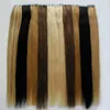 Бразильские человеческие волосы кожи уток ленты в наращиваниях волос 40 штук блондинки бразильские девственницы прямые Virgin Remy волосы 100 г