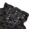 7a graad 100% body wave clip in menselijke haarextensies Braziliaanse menselijk haarclip in uitbreidingen 2sets voor volle kop