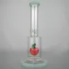 Glass Perc Bong Straight Tube Bong Waterpipe11 ''マウスピースのガラスバブラーの水道管上の赤いリンゴの内側の色のアクセント