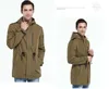 Trench coat da uomo regolabile in vita cappello staccabile primavera autunno uomo nuovo cappotto giacca casual medio lungo