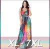 Women Summer Boho Dress Vestidos Largos Robe Femme Beach Dress Plus Size Bohemian Maxi Dress XL-7XL