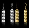 2017 New fashion Woman / girl / Madam Mark 925 silver platings Long pendant earrings The Great Wall Golden color Earbob earrings