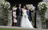 Pippa Middleton in Lace Wedding Dresses High Neck Aline Learls Gray Bust Wath With With Sleeves Chapel Bridal Orvics6597889