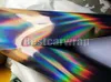 Stickers Black holographic Chrome Vinyl Car WRAP FILM Sticker With Air release Hologram NeoChrome Whole car covering foil Size:1.52*20M/Rol