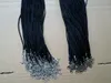 100pcs Black high quality Satin Silk Necklace Cord 20mm18039039 with 2039039 Extension Chain Leadnickel 4706529