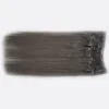 Brasilianska Virgin Hair Clip Ins Clip In Grey Hair Extensions Clip In 7pcs 100g Mänskliga hårförlängningar raka