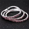 Korean 3.5MM One Row Rhinestones stretch bracelets Crystal iced out Tennis bangle bracelet For women & Ladies Fashion Jewelry in Bulk