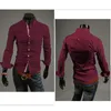 Wholesale- Luxury Normal Cuff Button MENS Dress Shirt 2021 Fashion Non Iron Long Sleeve Slim High Quality Casual Informal 3XL1