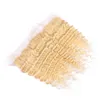 Tiefe Welle # 613 Farbe Full Frontal 13x4 Spitzeschliessen mit 3 Bundles Virgin Peruvian Blonde Menschenhaar spinnt mit Frontal 4Pcs Lot